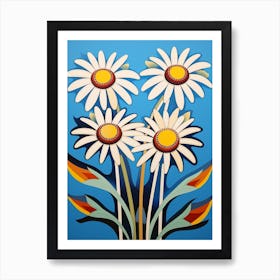 Flower Motif Painting Oxeye Daisy 1 Art Print