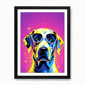 Dog In Sunglasses, colorful dog illustration, dog portrait, animal illustration, digital art, pet art, dog artwork, dog drawing, dog painting, dog wallpaper, dog background, dog lover gift, dog décor, dog poster, dog print, pet, dog, vector art, dog art Art Print