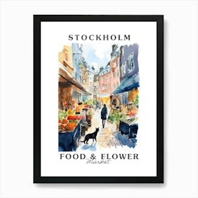 Food Market With Cats In Stockholm 4 Poster Art Print