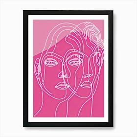 Line Art Intricate Simplicity In Pink 8 Art Print