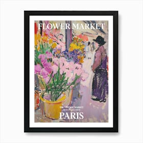 Vintage Flower Market Painting Paris 4 Art Print