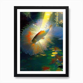 Showa Koi 1, Fish Monet Style Classic Painting Art Print