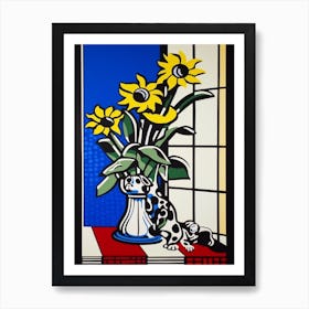 Delphinum Flower Still Life  1 Pop Art Style Art Print