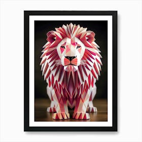 Origami Lion the Power Of Strength Art Print