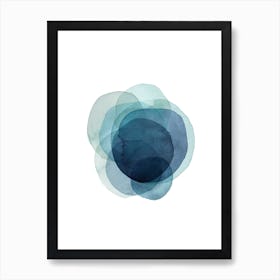 Blue Green Watercolor Circles Art Print