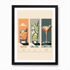 Coctail Recipes 1 Art Print