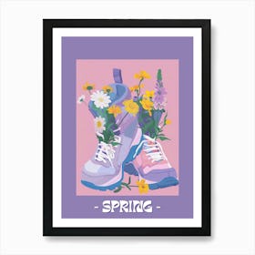 Spring Poster Retro Sneakers With Flowers 90s 3 Art Print