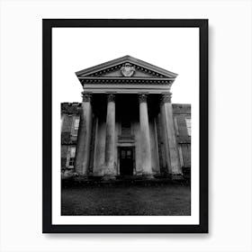 Old Mansion  stately home black and white Art Print