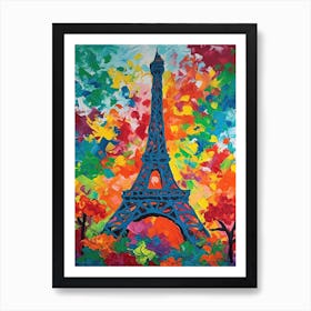 Eiffel Tower Paris France Henri Matisse Style 2 Art Print