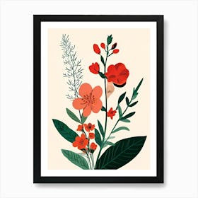 Flowers And Leaves Art Print