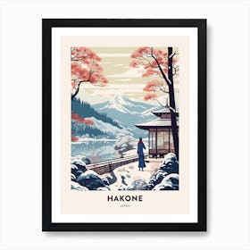 Vintage Winter Travel Poster Hakone Japan 3 Art Print