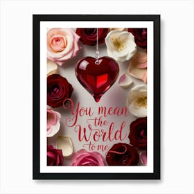 You Mean The World To Me Love Gift Art Print