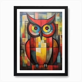 Owl Abstract Pop Art 6 Art Print