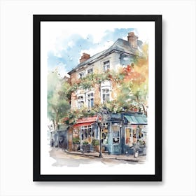 Putney London Neighborhood, Watercolour 2 Art Print