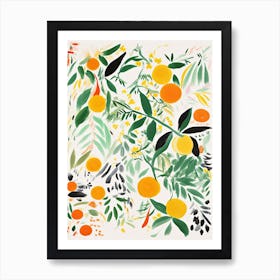 Clementine Fruit Drawing 3 Art Print