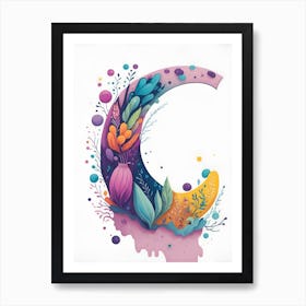 Colorful Letter C Illustration 17 Art Print