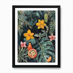 Tropical Jungle Gecko Art Print