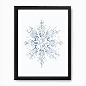 Winter Snowflake Pattern, Snowflakes, Pencil Illustration 2 Art Print