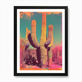 Retro Cactus Wonderland 4 Art Print