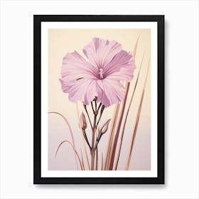 Floral Illustration Flax Flower 3 Art Print