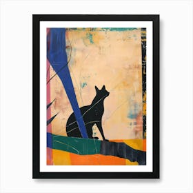 Cat 1 Cut Out Collage Art Print