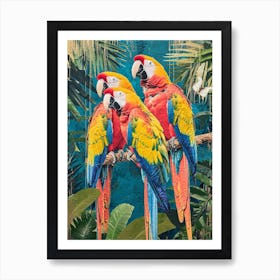 Kitsch Parot Collage 1 Art Print