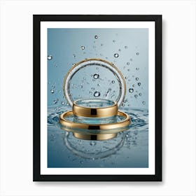 Wedding Rings In Water Art Print