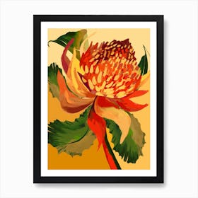 King Protea Abstract Art Print