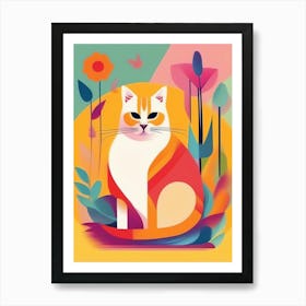 Cat In The Garden 3 Art Print