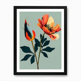 Two Flowers Canvas Print Art Print