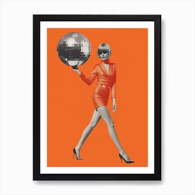 Mod Style Collage Disco Ball 0 Art Print