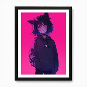 Anime Girl With Blue Eyes Art Print