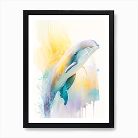 Atlantic Humpback Dolphin Storybook Watercolour  Art Print