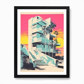 Bondi Beach In Risograph Style 2 Art Print