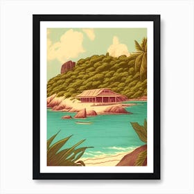 Culebra Island Puerto Rico Vintage Sketch Tropical Destination Art Print