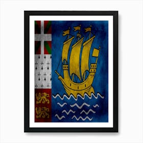 Saint Pierre And Miquelon Flag Texture Art Print