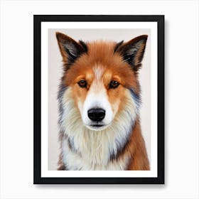 Icelandic Sheepdog 2 Watercolour Dog Art Print