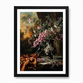 Baroque Floral Still Life Sweet Pea 4 Art Print