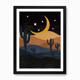 Desert Landscape With Cactus 4 Art Print