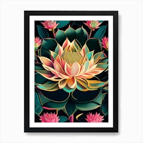 Lotus Flower Pattern Fauvism Matisse 4 Art Print