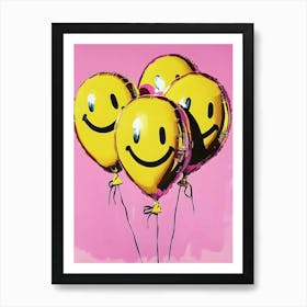 Smiley Balloons 1 Art Print