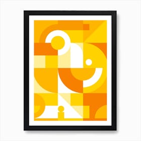 Orange Geometric Shapes Art Print