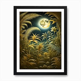 Golden Jungle At Night Art Print