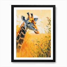 Golden Giraffe In The Sun Art Print