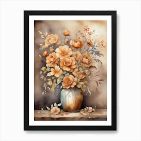 Rustic Elegance Blooms in a Vase Art Print