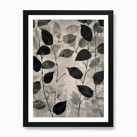 Black And White Leaves 7 Art Print