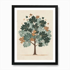 Sycamore Tree Minimal Japandi Illustration 3 Art Print