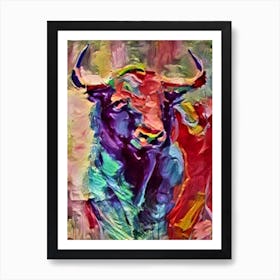 Bull Painting Art Print