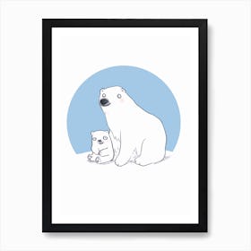 Polar Bear And Baby Art Print