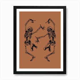 Dancing Halloween Skeletons Art Print